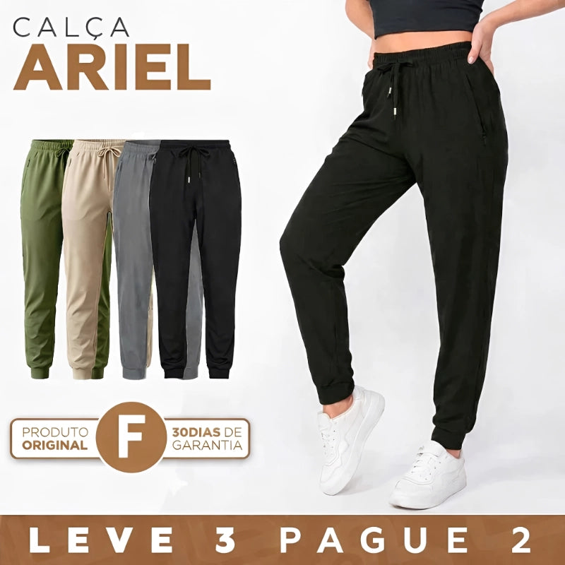 [Leve 3 Pague 2] Calça Feminina Ariel em Malha Seda Gelo (Conforto e Estilo do Dia a Dia!)