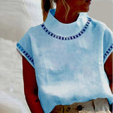 Blusa Vanessa Vintage Gola Alta e Manga Japonesa